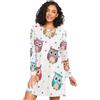 RPLIFE Camicia da notte a maniche lunghe da donna, comoda camicia da notte a girocollo, morbida camicia da notte da donna, simpatici gufi colorati, Simpatici gufi colorati, L
