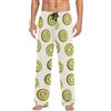 RPLIFE Pantaloni pigiama da uomo morbidi con tasche, carini cartoni animati, kiwi beige, pantaloni da salotto leggeri, da uomo, S-XXL