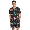 RPLIFE Pigiama da uomo a maniche corte con scollo a V, 2 pezzi, taglie S-XXL