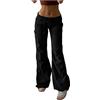 KBOPLEMQ Pantaloni Cargo da Donna, Jeans da Donna a Vita Bassa, Jeans Cargo a Gamba Larga Dritta, Pantaloni Baggy da Trekking, Pantaloni da Jogging da Donna a Vita Alta, Pantaloni Cargo Casual, Lavoro