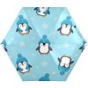 RPLIFE Ombrello da viaggio antivento pieghevole ombrello, per zaini/borse, sole, simpatici pinguini cartoni animati blu
