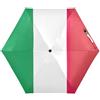 RPLIFE Ombrello da viaggio con protezione UV, antivento, compatto, da viaggio, borsa portatile, ideale per donne, bandiera dell'Italia