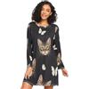RPLIFE Camicia da notte da donna a maniche lunghe con farfalle bianche, camicia da notte da donna, pigiama da salotto per l'autunno