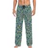 RPLIFE Pantaloni pigiama da uomo con tasche, piume di pavone, pantaloni da salotto morbidi da uomo S-XXL