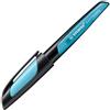 STABILO - Penna Stilografica Ergonomica per Bambini - EASYbuddy | nero/celeste, blu cancellabile, cartuccia inclusa