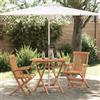 vidaXL Set da Pranzo per Giardino 3 pz Marrone Mobili pranzo giardino esterni vidaXL