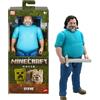 Mattel Minecraft - Steve, action figure da collezione, personaggio snodato alto 30+ cm con design ispirato a Un film Minecraft, giocattolo per bambini, 6+ anni, JGG67,Blu - Steve Grande