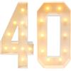 ROGONPDK Decorazione per feste di compleanno, 30/40/50, numeri luminosi per decorazioni di compleanno, numeri illuminati, lampada con numeri LED, decorazione numeri, per feste di compleanno (numeri40)
