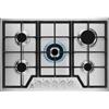 Electrolux KGS7536SX Piano Cottura Gas 5 Fornelli 74 cm Nero, Acciaio inossidabile