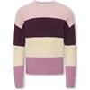 ONLY Kogsandy L/S Maglione a Righe Knt Noos, Mauve Wine, 122-128