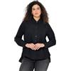 Ulla Popken Bluse,volantsaum, A-Line Camicette, Nero, 48/50 IT Donna