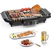 Mihoho Barbecue elettrico barbecue antiaderente senza fumo per interni/esterni griglia