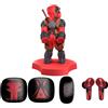 Exquisite Gaming - Słuchawki bezprzewodowe Marvel Deadpool z mini figurką