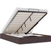 vidaXL Ottoman letto senza materasso marrone scuro 140x200 cm tessuto