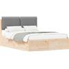 vidaXL Struttura letto con testiera imbottita grigio chiaro 150 x 200 cm