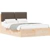 vidaXL Struttura letto con testiera imbottita Taupe 150 x 200 cm