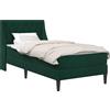 vidaXL Struttura letto con materasso verde scuro 90 x 190 cm in velluto