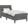 vidaXL Struttura letto con materasso grigio scuro 90 x 200 cm in velluto