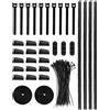 OEM Kit per l'organizzazione dei cavi con fascette autoadesive e grandi fermacavi in silicone.