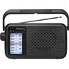 OEM Radio AM-FM portatile con antenna pieghevole e maniglia per il trasporto - nera