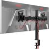 OEM Supporto da scrivania in acciaio, nero, con regolazione dell'altezza, compatibile con schermi LED e LCD da 13-27 pollici, piastre VESA da 75 e 100, standard per schermi, orientabile di -90°/+35°, con rotazione a 180° e 360°.
