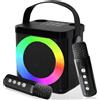 OEM Impianto karaoke portatile con sistema karaoke Bluetooth, microfoni wireless ed effetti luminosi a LED - sistema PA compatto con ingressi TF, USB e AUX