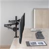 OEM Supporto per 3 monitor per postazioni di lavoro in alluminio con schermi da 17-27 pollici - Braccio regolabile per monitor con lunghezza di 658 mm