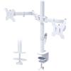 OEM Supporto ergonomico per 2 monitor, da 13 a 27 pollici, supporto per doppio monitor con regolazione in altezza e inclinazione di 90 gradi, VESA 75/100, bianco