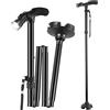 ALFFREUDE Bastone Pieghevole con Luce LED Bastone per Anziani Pieghevole Altezza