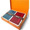 HERMES Mazzo di carte da gioco HERMES rosso e blu con scatola