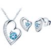 MICSAVI Collana e Orecchini di Cuore Set di Gioielli da Donna Ciondolo con Catenina Cuore in Argento Sterling 925 e Zirconia cubica