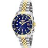 Invicta Pro Diver 29188 Orologio da donna - Movimento al quarzo - Acciaio inossidabile con quadrante blu - 34 mm