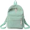 Cazqgoy Zaino vintage in velluto a coste, borsa per la scuola, zaino in velluto a coste, mini zaino, zaino in velluto a coste, borsa leggera per tutti i giorni, Verde, 28*12*40cm