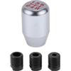 Partuto Pomello Del Cambio Universale 1 Pz Per Cambio Manuale 5 Velocità | Colore Tono Titanio Rosso Materiale Lega Alluminio 3 Adattatori 8Mm 10Mm 12Mm Dimensioni 6X3.9Cm Diametro Foro 16.6Mm