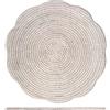 H&H Tovaglietta Tonda in Rattan Sbiancato Ø38 cm - Intrecciata a Mano con Bordo Ondulato - Sottopiatto Decorativo, Naturale e Boho Chic per la Tavola