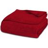 Glart Coperta in Lana a Tinta Unita, per Divano, Morbida e Calda, Extra Soffice Come Coperta, Coperta in Peluche, 130 x 170 cm, Rosso