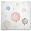 A.S. Création WTD DD129399 - Stampa su tela, motivo: palloncini rosa, blu, 40 x 40 cm, colore: Beige