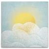 A.S. Création DD129412 - Stampa su tela, motivo: sole e nuvole, colore: blu, giallo, 40 x 40 cm