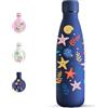 Motswedi Borraccia Termica, 500 ml Senza BPA, Borraccia, 18/8 Acciaio Inossidabile, Bottiglia Bambini, Isolamento Sottovuoto a Doppia Parete, Bottiglia per Scuola, Viaggi - Stella Marina Blu Scuro