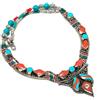 Fatto a mano Collana Nepal Tibetano Vintage Corallo Turchese Naturale 18" Grossa Boemia N66