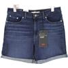 Levi's Premium Big E Classic Shorts Da Donna W28 Denim Sbiadito Con Zip