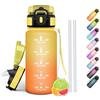 HoneyHolly Borraccia 500Ml, Senza BPA & A Prova di Perdita, Borracce con Cannuccia, Reutilizables, Water Bottle Scuola Elementare, Borraccia Motivazionale per Scuola, Palestra, Ufficio, Running