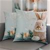 PETTI Artigiani Italiani - Coppia di Federe Cuscino Pasquali 30x30 cm in Microfibra, Cuscini Arredo di Pasqua, per Camera da Letto, Divano, Salotto, Set 2 Fodere Copricuscino, 100% Made in Italy