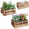 Relaxdays Fioriere in Legno Set da 3, da Balcone e Davanzale, Cassette Porta Fiori e Piante in Varie Misure, Naturale