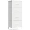 SONGMICS BELLAH Collezione - Cassettiera con 4 Cassetti in Tessuto, Acciaio, MDF, Tessuto Non Tessuto, per Camera da Letto, Armadio, Corridoio e Soggiorno, Bianco Nuvola e Bianco Neve LGS314WH01
