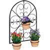 Relaxdays Portavasi da Parete, per Appendere 3 Vasi Ø 11,5 cm, in Giardino o Balcone, da Esterni, Vintage, Ferro, Nero