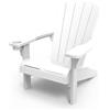 Keter Alpine Adirondack Sedia da Esterno, Dotata di Portabicchiere, Ideale per Giardino e Terrazzo, 80x93x93H xm, Bianca