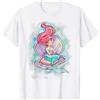 Disney Little Mermaid Ariel In Shell Watercolor Maglietta