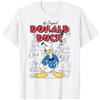 Disney Donald Duck Original Donald How To Draw Background Maglietta