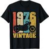 Vintage Motocicletta Motociclista T-shir 50 Compleanno Motocicletta Biker Motociclista Vintage 1976 Maglietta